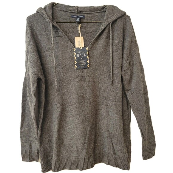 NWT America Eagle Outfitters Hooded Relaxed-fit Gray Womens Size XXS Sweater - Picture 2 of 9